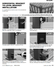 HORIZONTAL BRACKET TO LEVEL BRACKET Installation Instructions